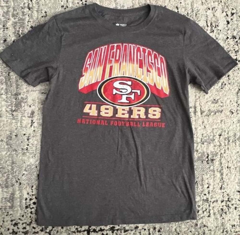 San Francisco 49ers NFL Football Dark Heather Gray  T-Shirt. NFL Team Apparel